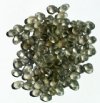 100 4x6mm Transparent Matte Black Diamond Drop Beads